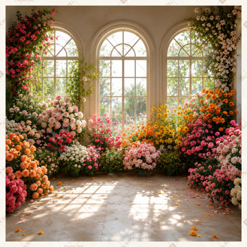 Luxury Floral Window Square Backdrop