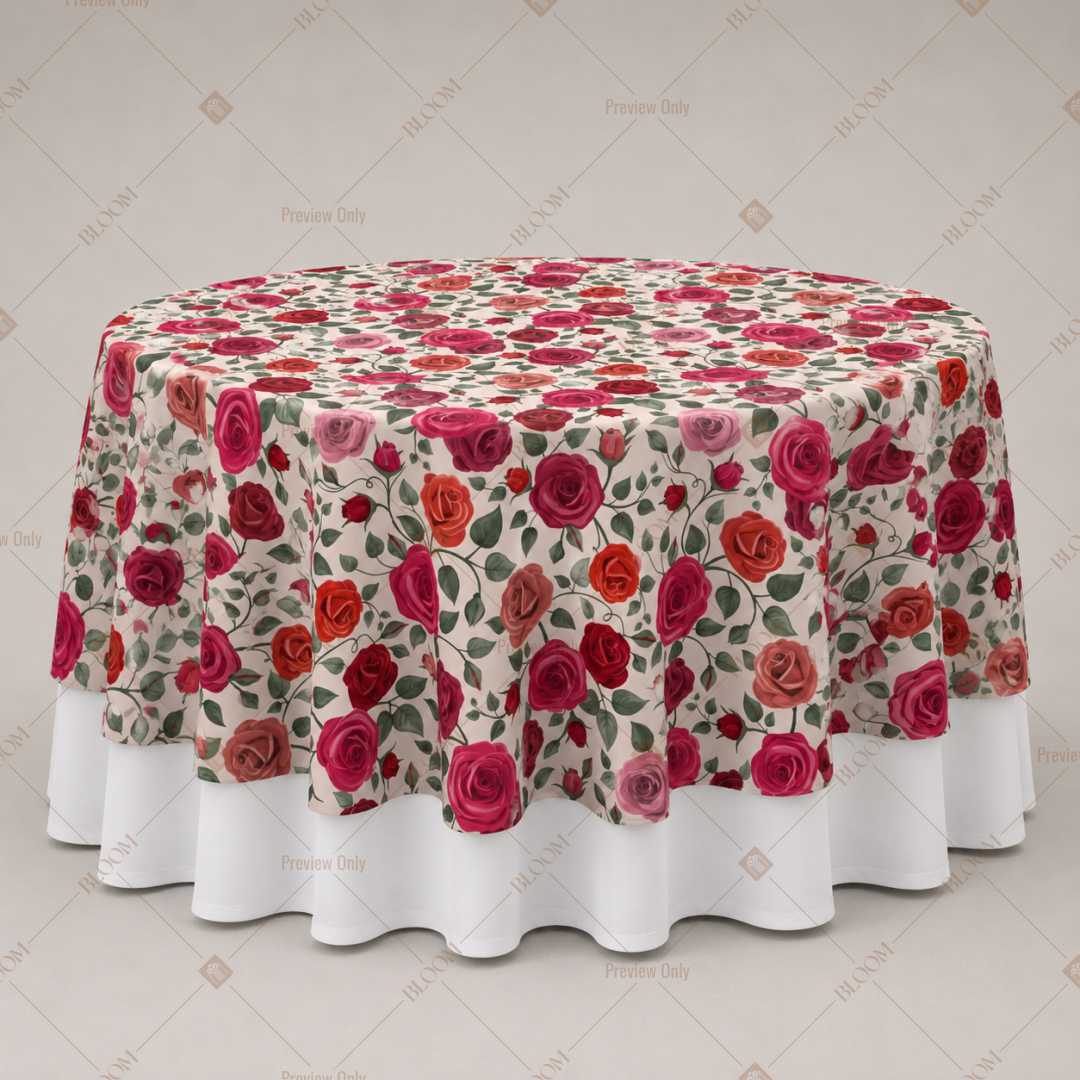 Red Rose Garden Table Overlay Pack of 6
