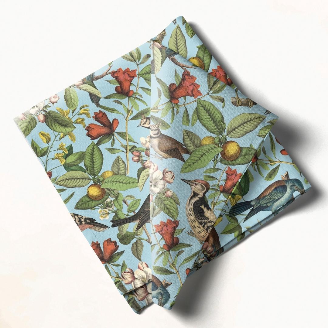 Pastel Sky Woodland Birds: Napkins 18" X 18" - Pack Of 20