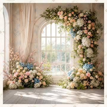 Elegant Palace Window Square Backdrop