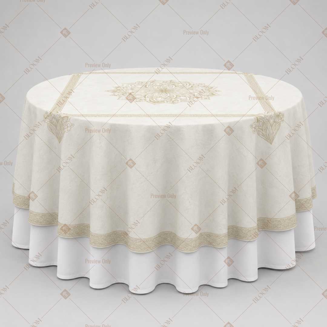 Ivory Gold Medallion Table Overlay Pack of 6