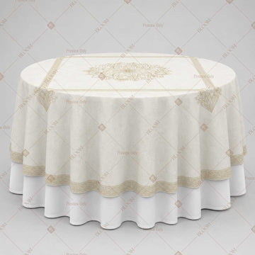 Ivory Gold Medallion Table Overlay Pack of 6