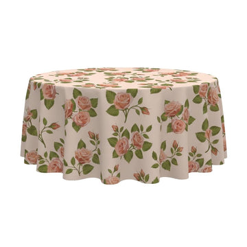 Cream Rose Harmony Round Table Cover - Pack Of 6