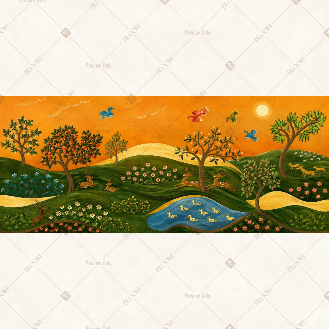 Sunset Countryside Panorama Wide Backdrop