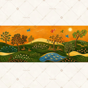 Sunset Countryside Panorama Wide Backdrop