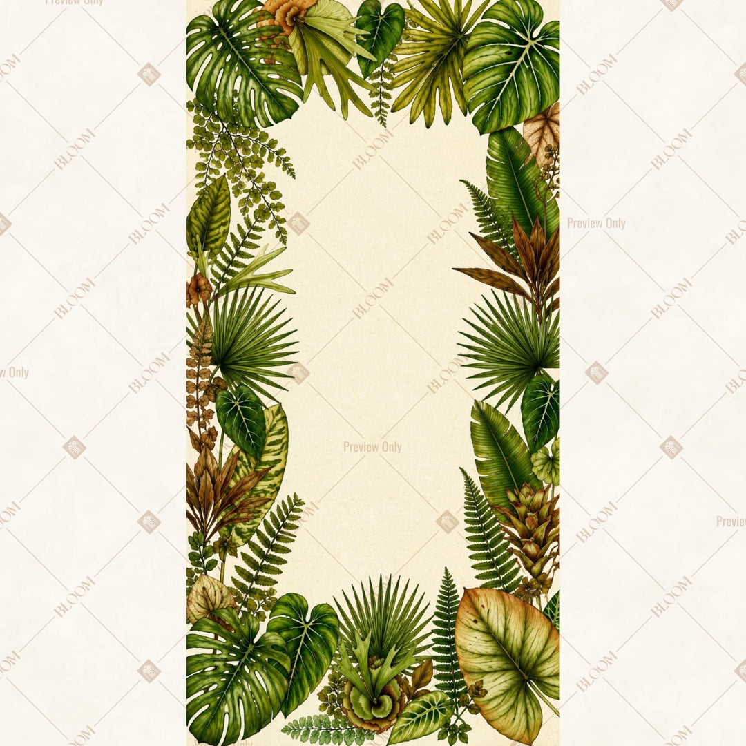 Tropical Leaf Border Vertical Backdrop