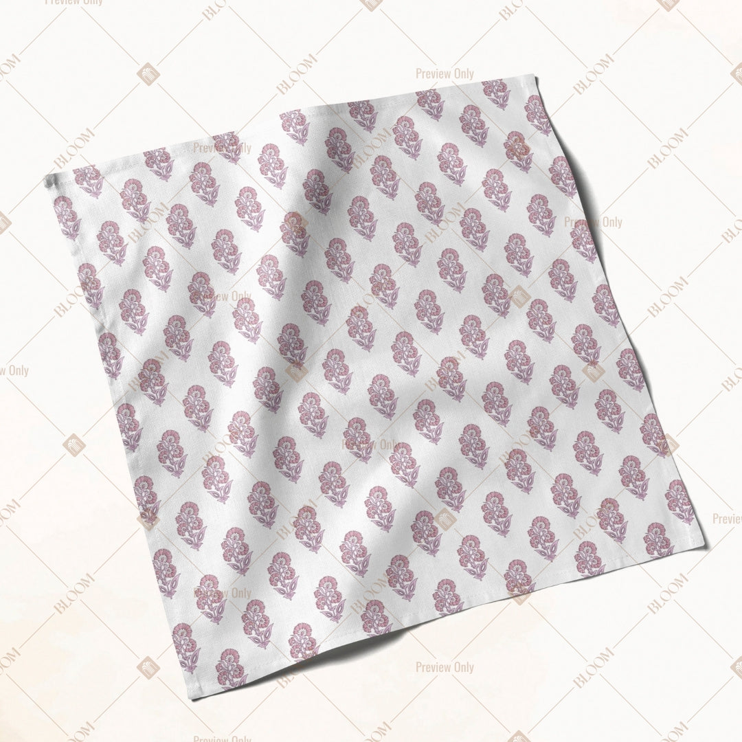 Soft Pink Block Print Napkin Pack of 20