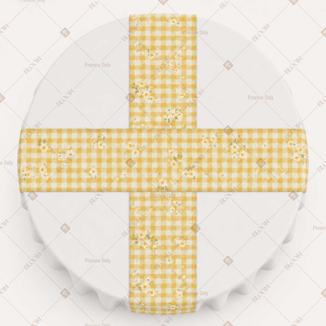 Yellow Gingham Check Table Runner Pack Of 12