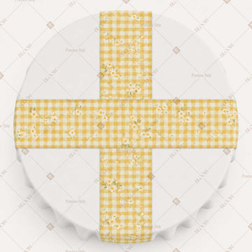 Yellow Gingham Check Table Runner Pack Of 12