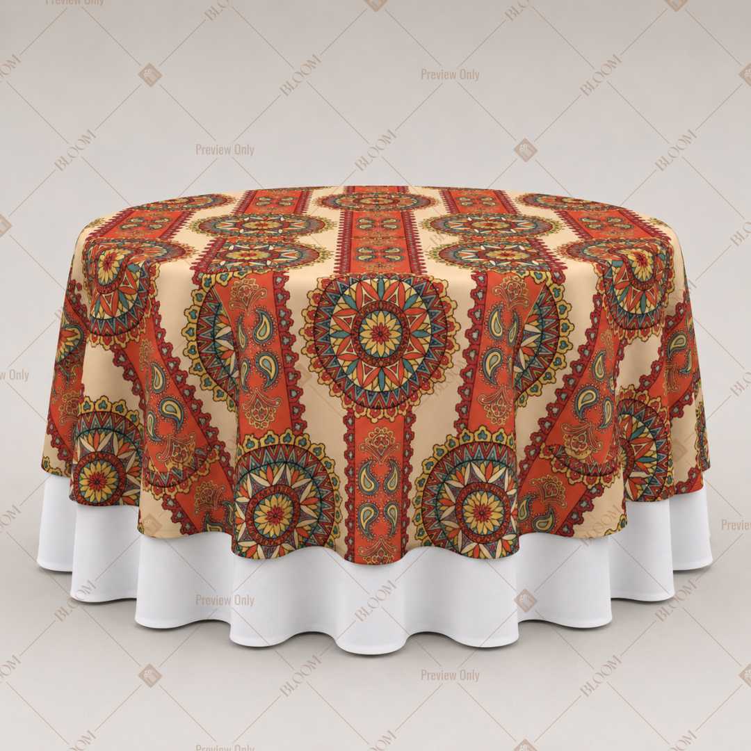 Terracotta Mandala Medallion Table Overlay Pack of 6