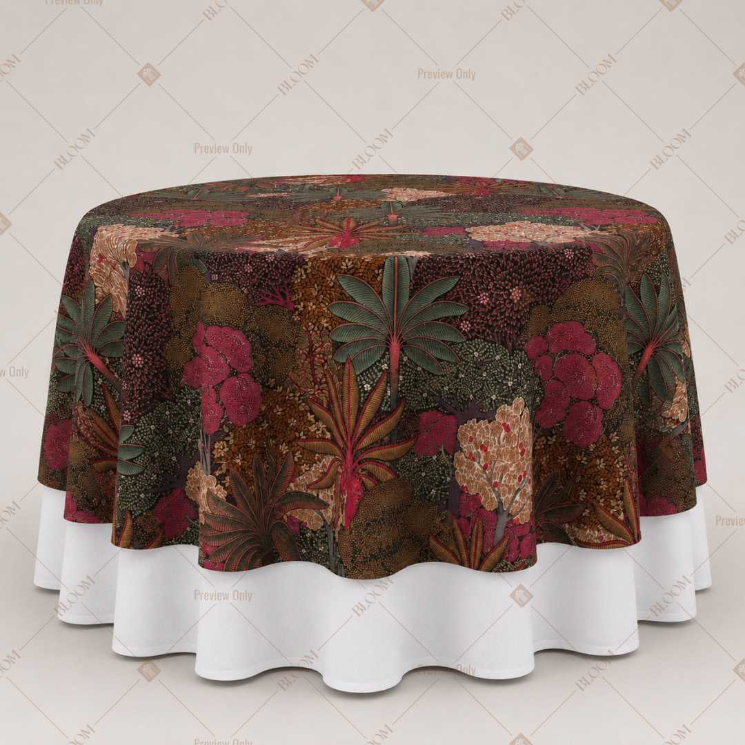 Dark Botanical Floral Table Overlay Pack of 6