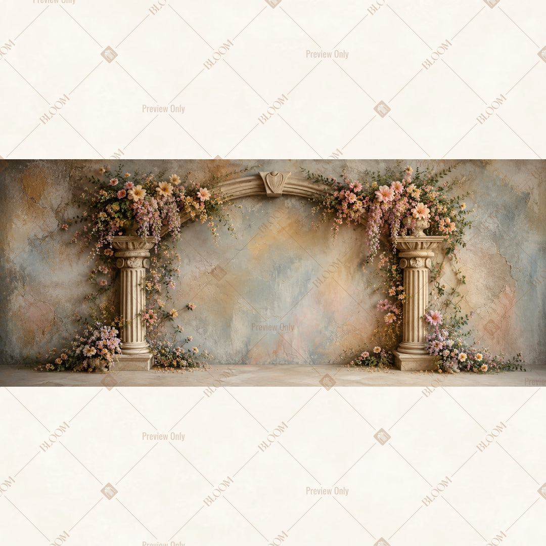 Dreamy Floral Arch Wide Backdrop