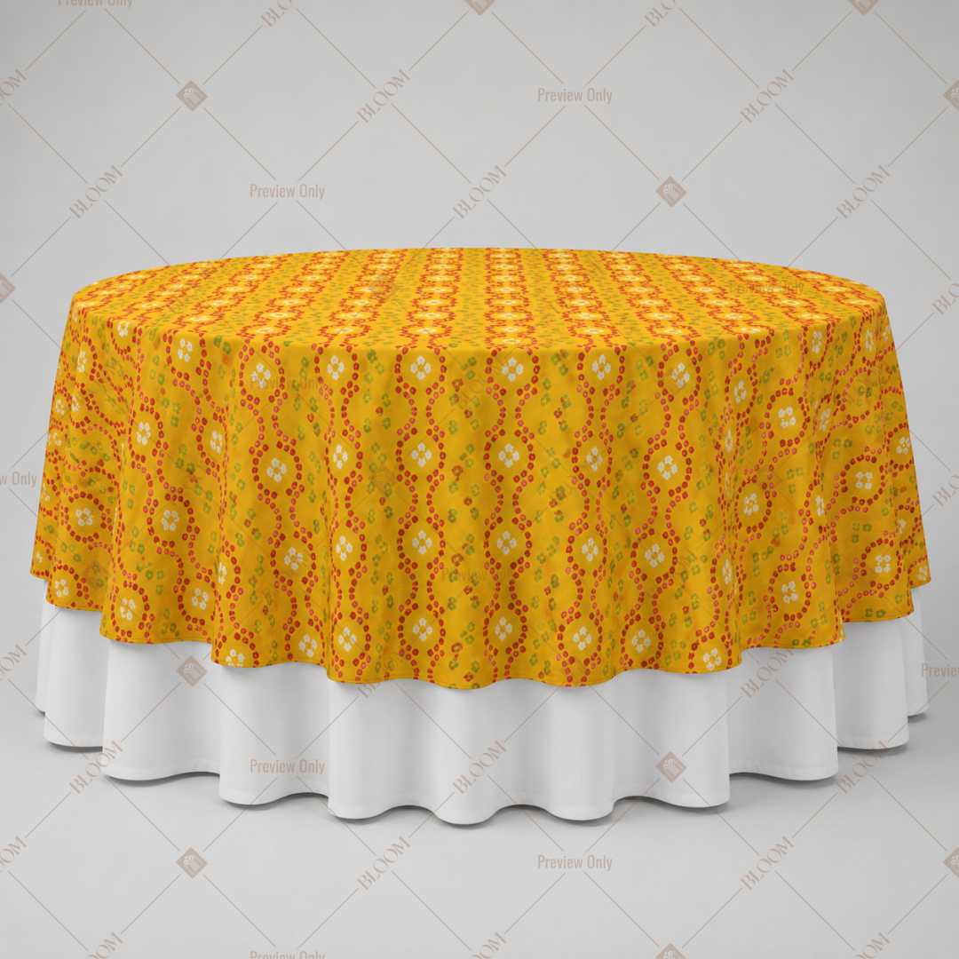 Mustard Gold Floral Table Overlay Pack of 6