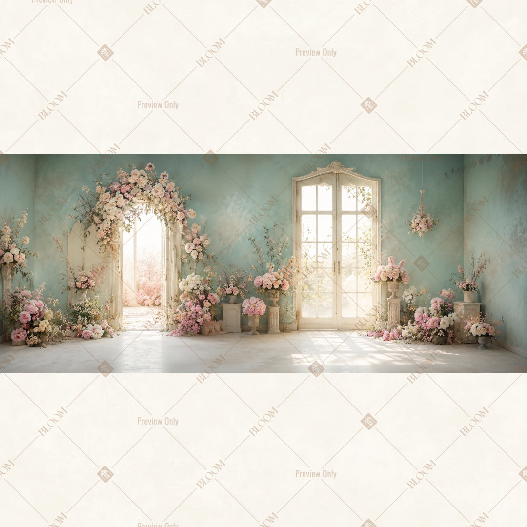 White Palace Window Stage Wide Backdrop
