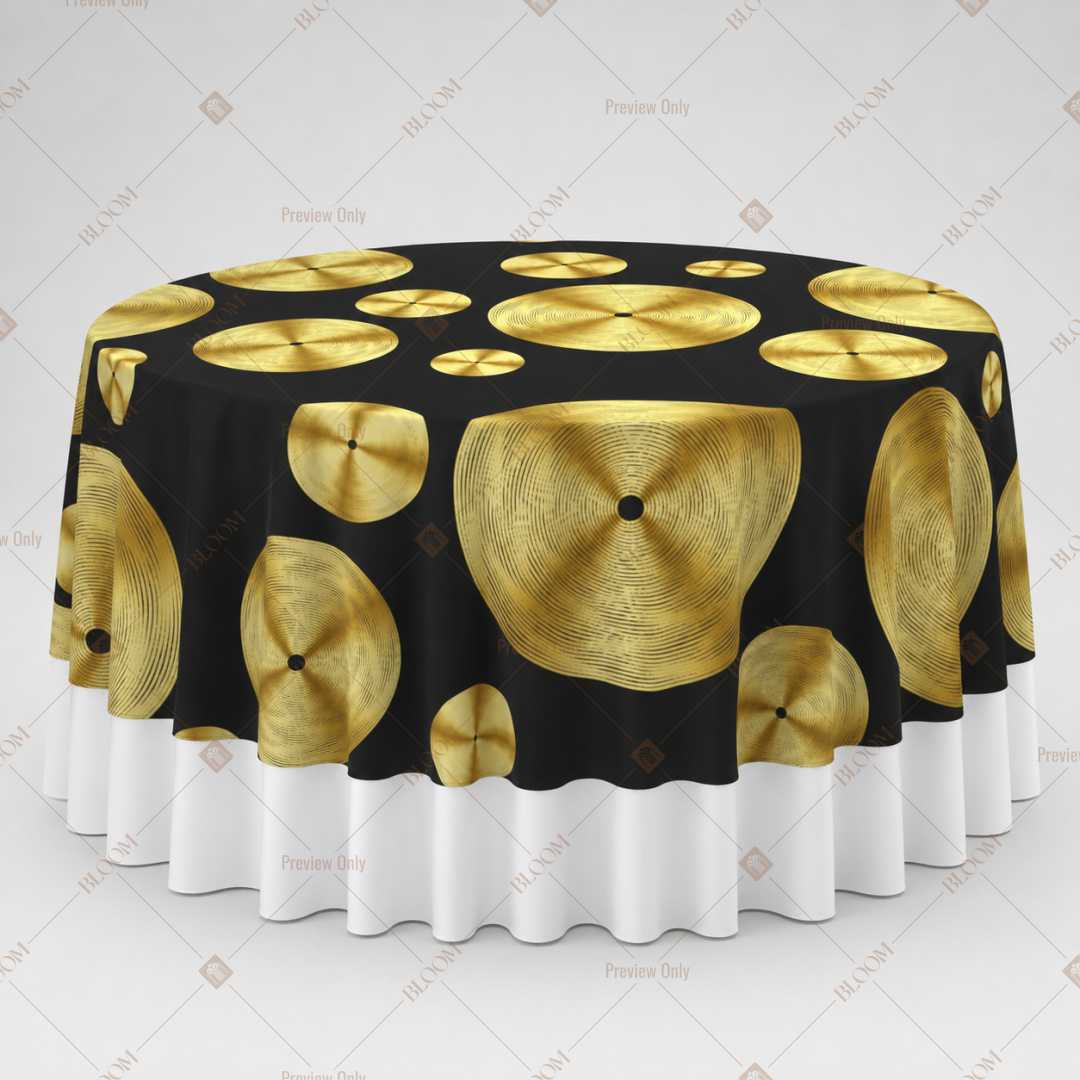 Black Gold Polka Dot Table Overlay Pack of 6