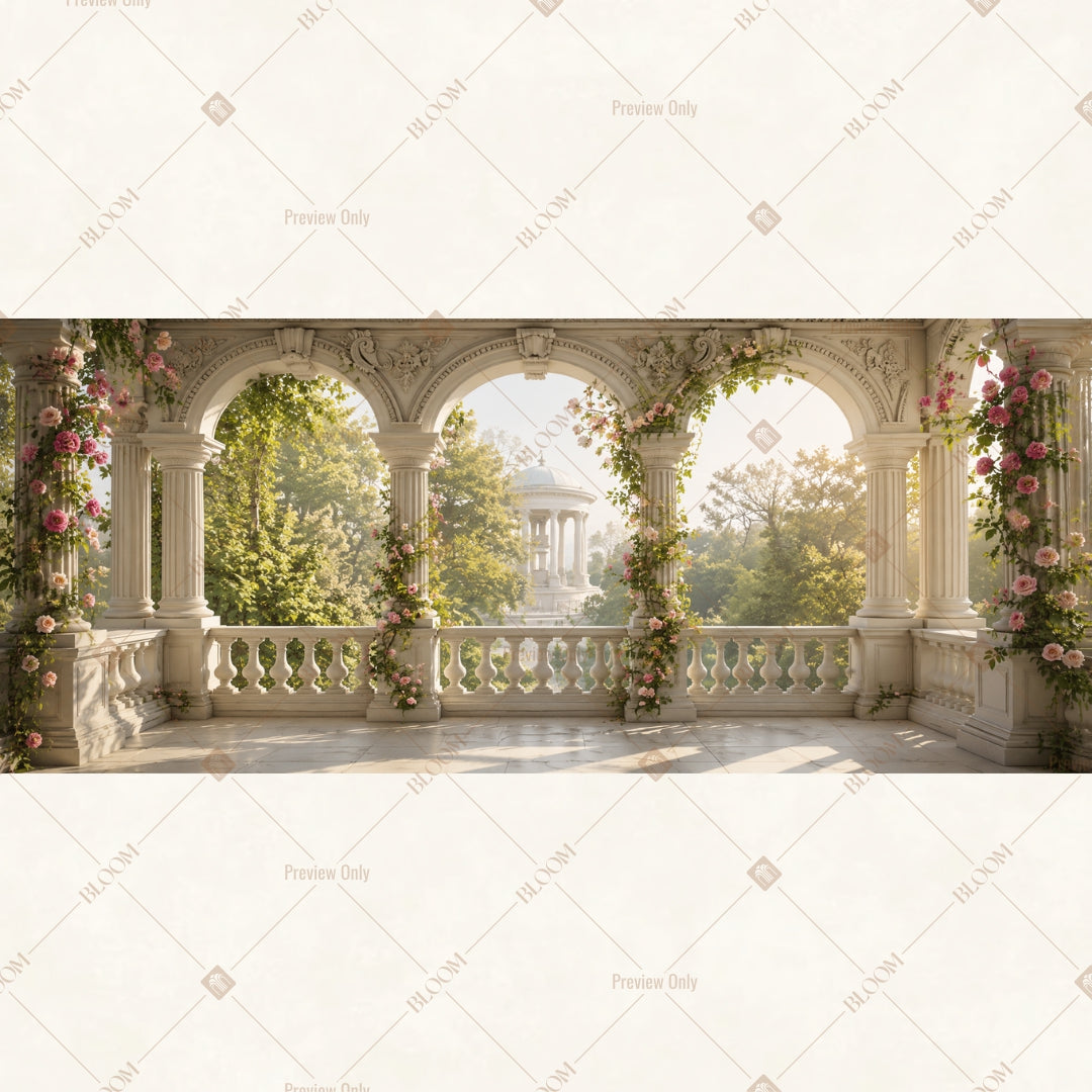 White Palace Arch Corridor Wide Backdrop