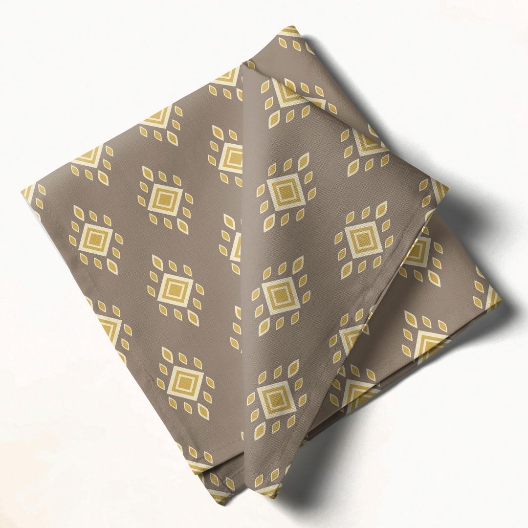 Beige Geometric: Napkins 18" X 18" - Pack Of 20