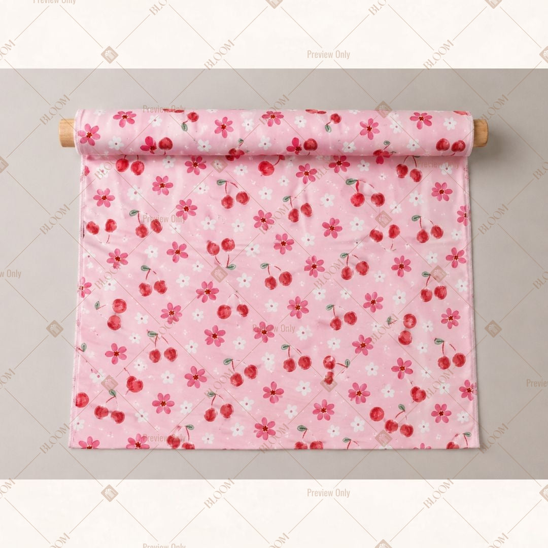Pink Heart Print Fabric Pack of 25
