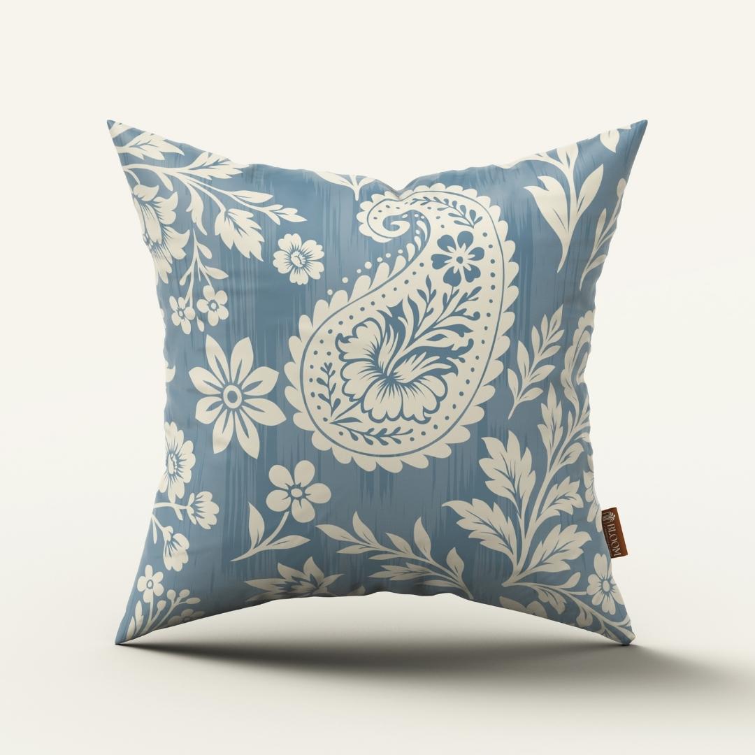 Azure Paisley Bloom: Cushion Cover - Pack of 12