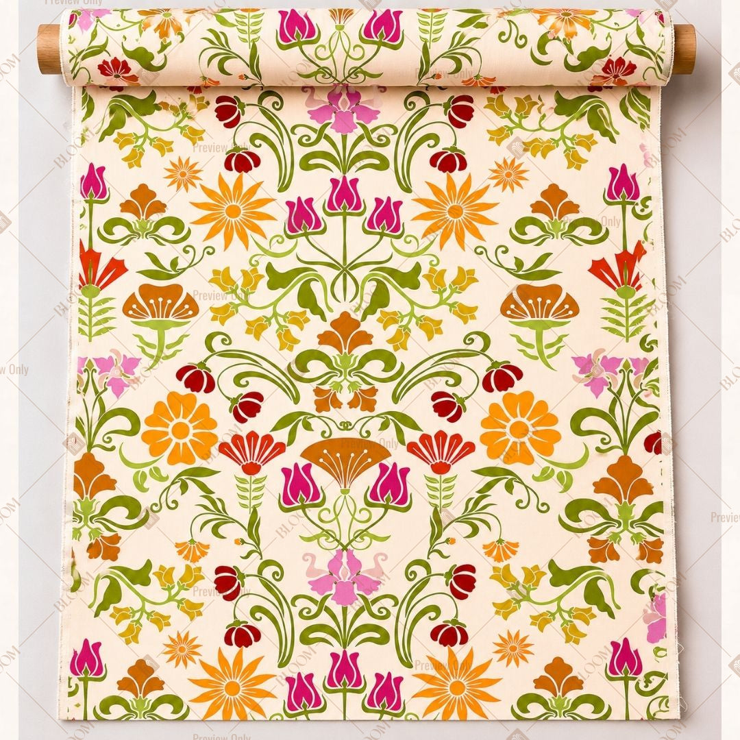 Colorful Floral Garden Fabric Pack of 25