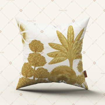 Gold Tropical Leaf Cushion Cover Pack of 12
