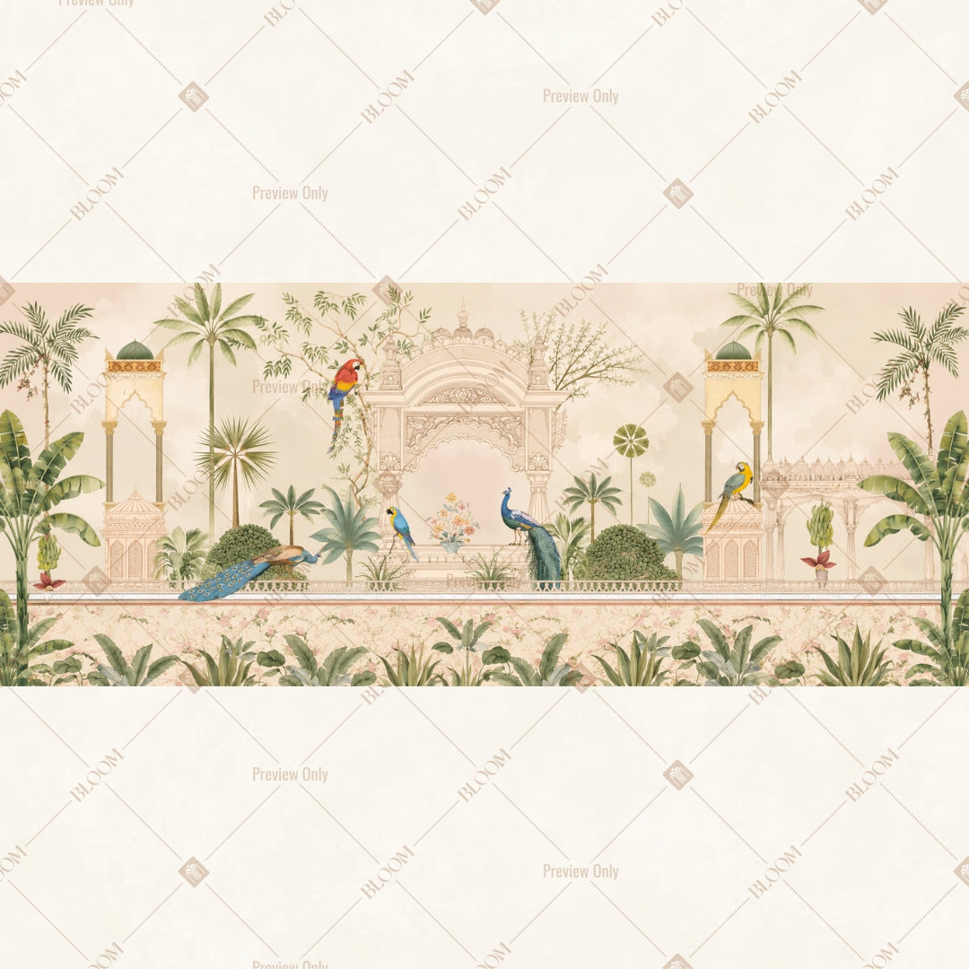 Minimal Palace Garden Border Wide Backdrop