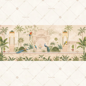 Minimal Palace Garden Border Wide Backdrop