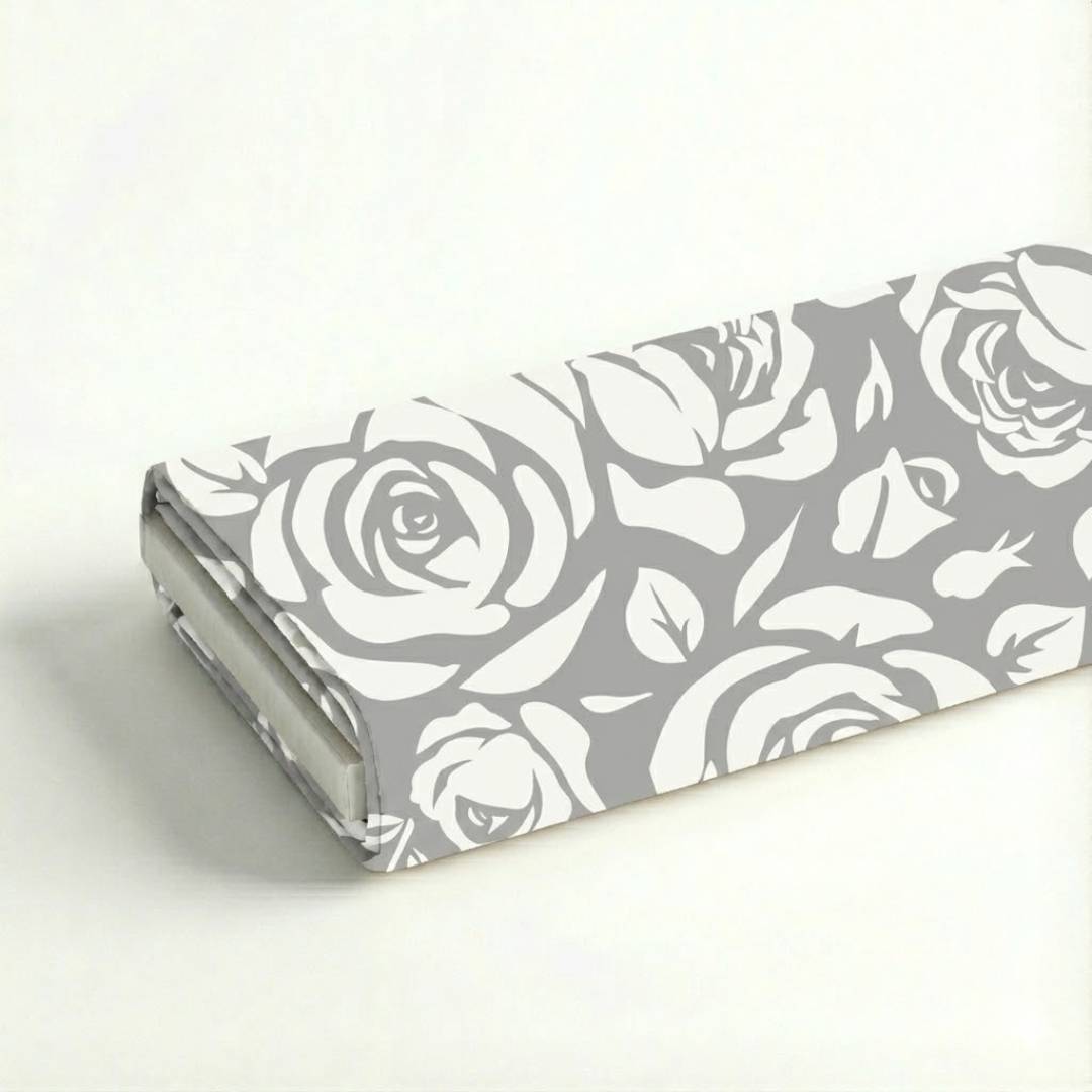 Frosted Blossom Outline Fabric Roll