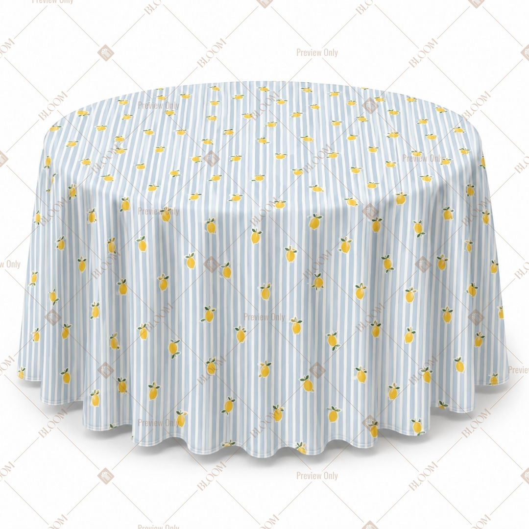 Yellow Dot Stripe Table Cover Pack Of 6