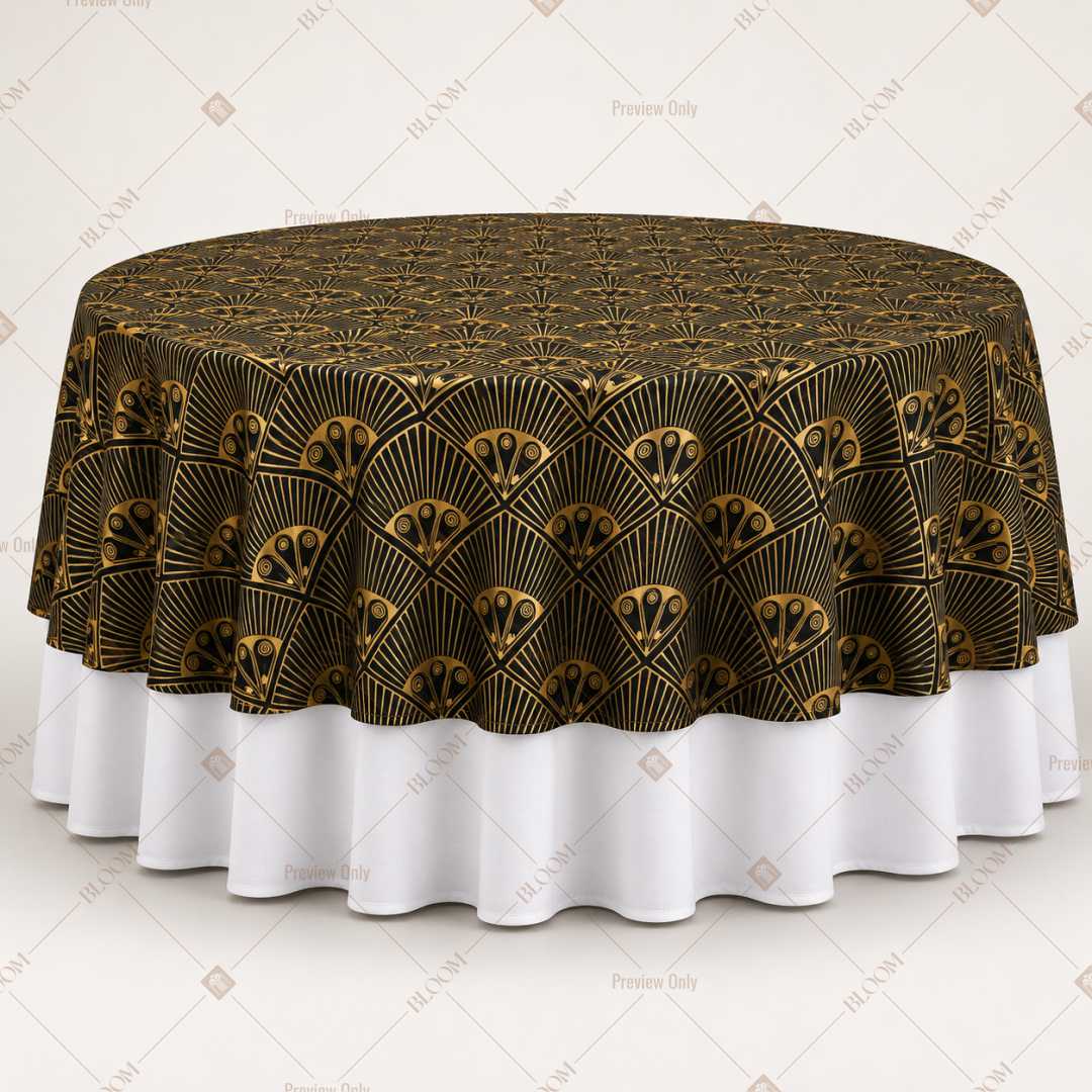Black Gold Geometric Luxe Table Overlay Pack of 6