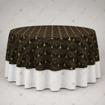 Black Gold Diamond Pattern Table Overlay Pack of 6