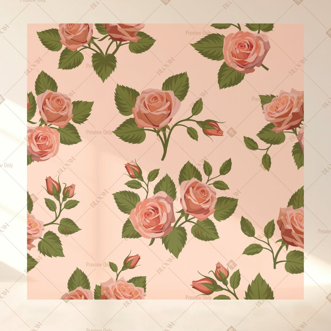 Vintage Rose Botanical Square Backdrop