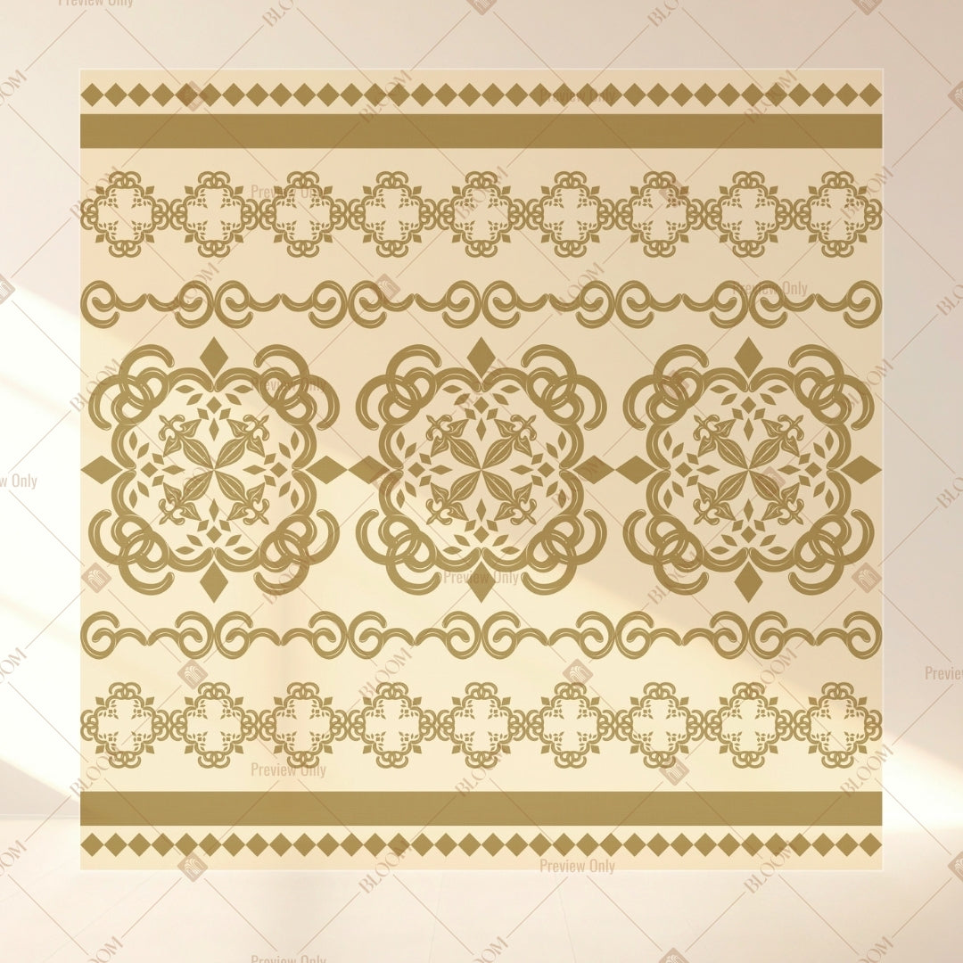 Gold Geometric Border Square Backdrop