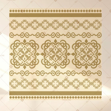 Gold Geometric Border Square Backdrop