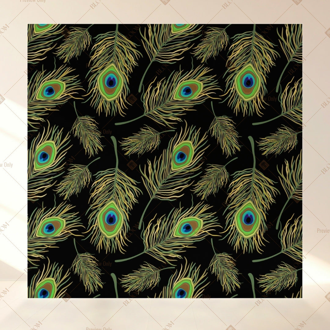 Peacock Feather Pattern Square Backdrop