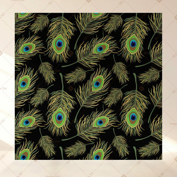 Peacock Feather Pattern Square Backdrop