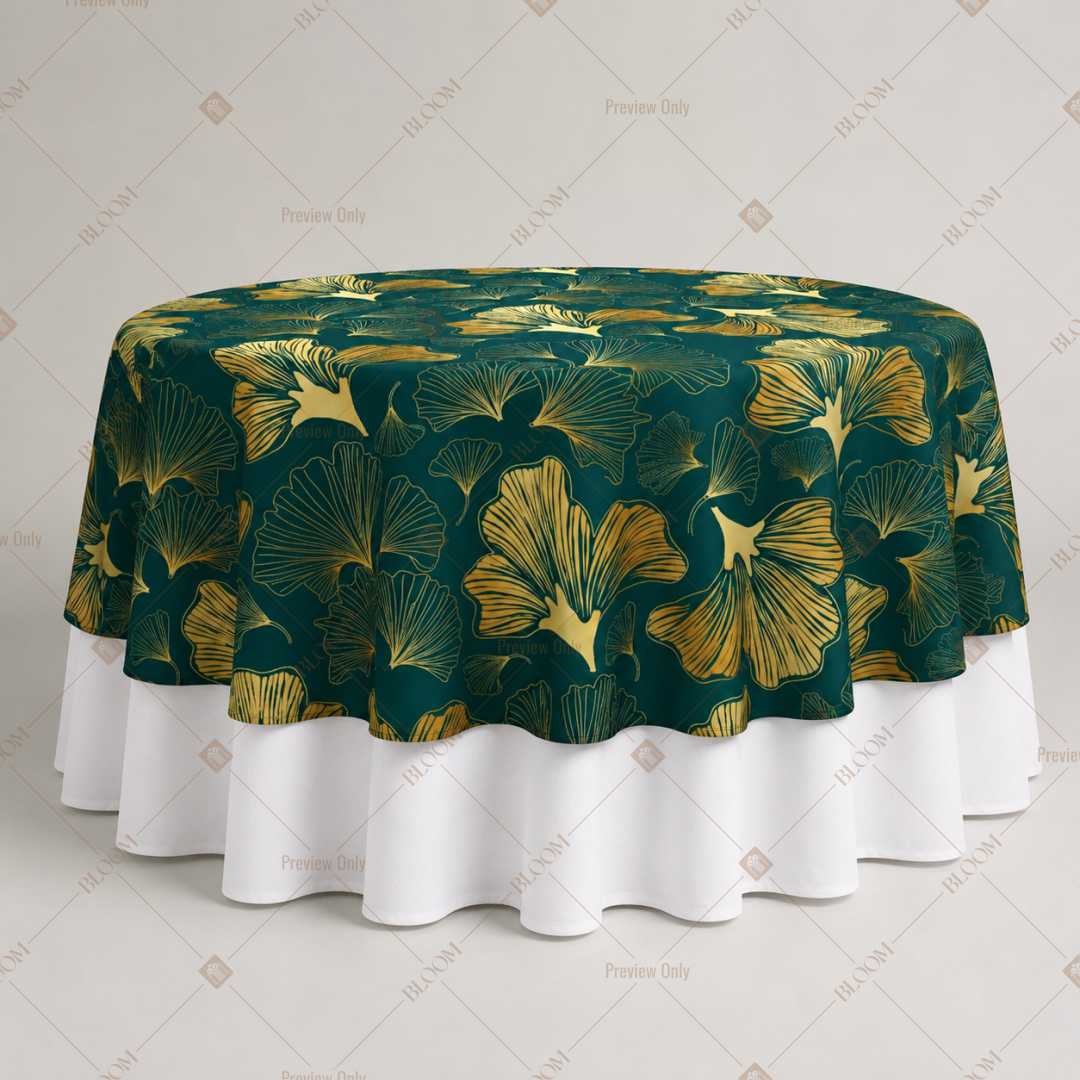 Teal Gold Tropical Floral Table Overlay Pack of 6