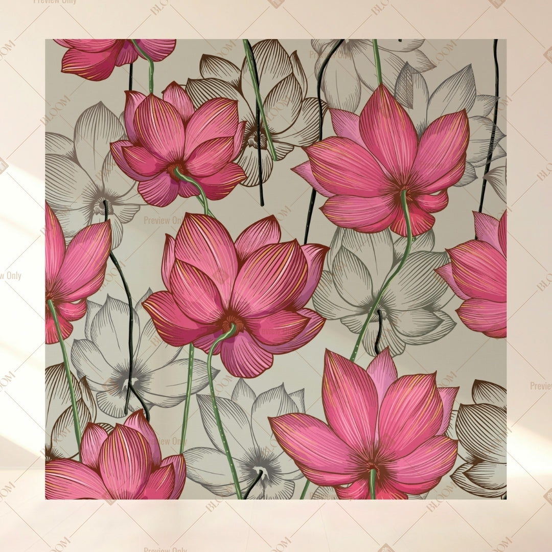 Pink Magnolia Floral Square Backdrop