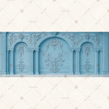 Royal Blue Palace Wall Wide Backdrop