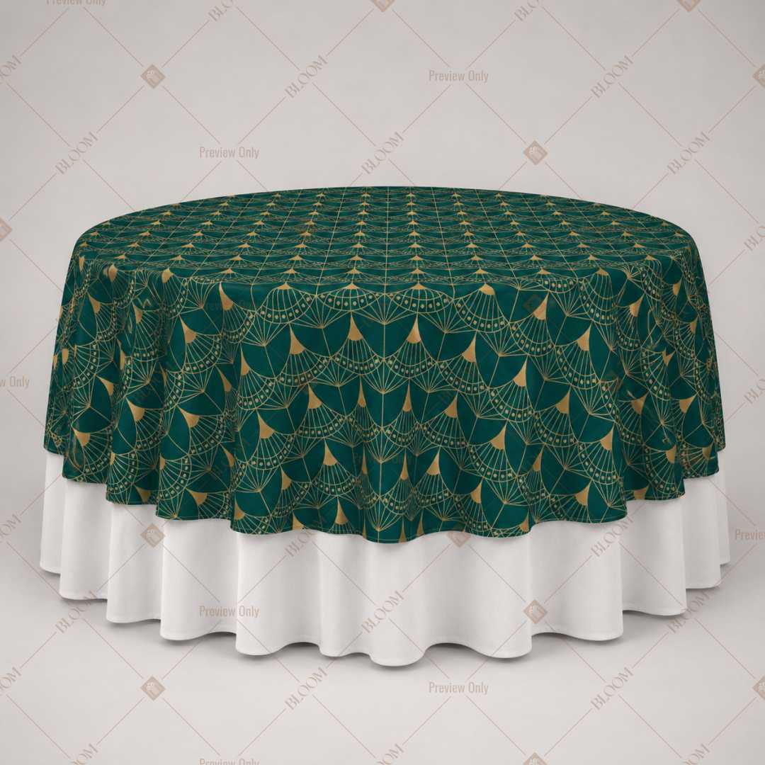 Emerald Gold Geometric Table Overlay Pack of 6