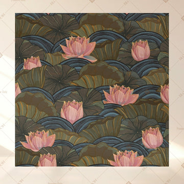 Dark Lotus Pond Square Backdrop