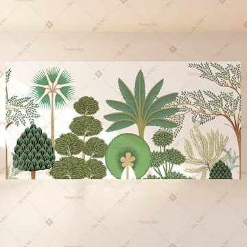 Sage Botanical Silhouette Wide Backdrop