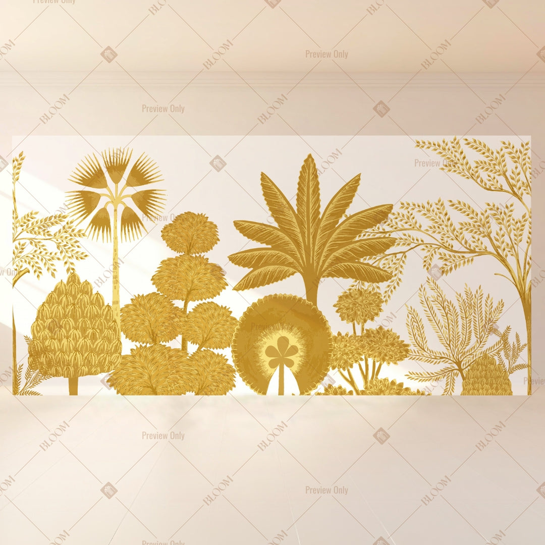 Gold Botanical Silhouette Wide Backdrop
