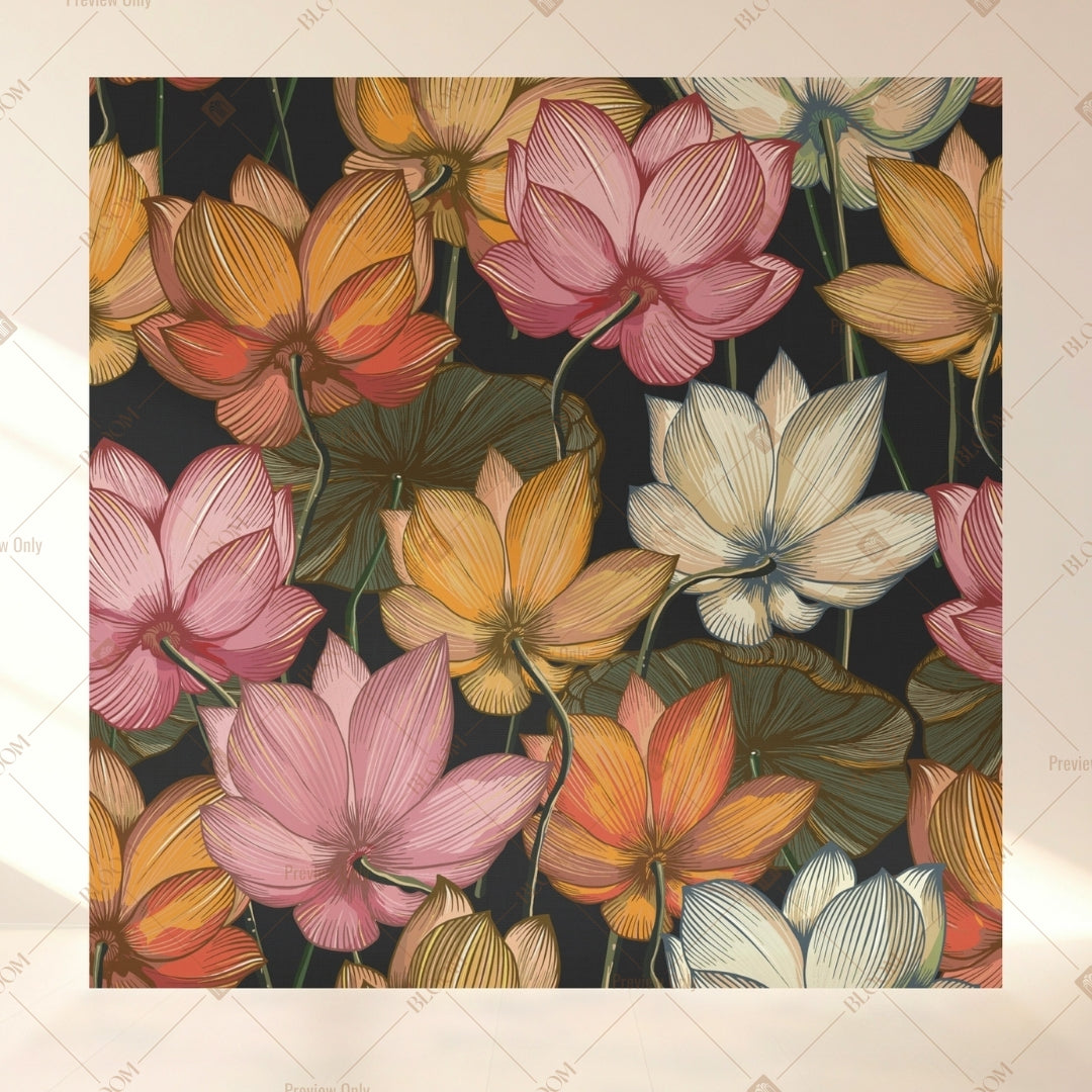 Tropical Floral Bloom Square Backdrop