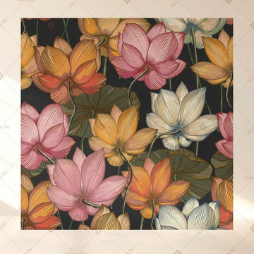 Tropical Floral Bloom Square Backdrop