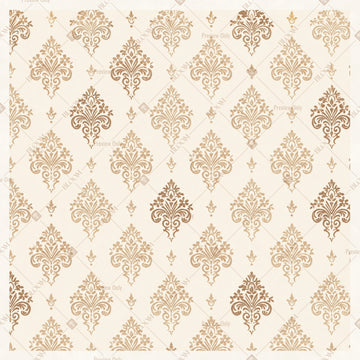 Beige Damask Pattern Square Backdrop