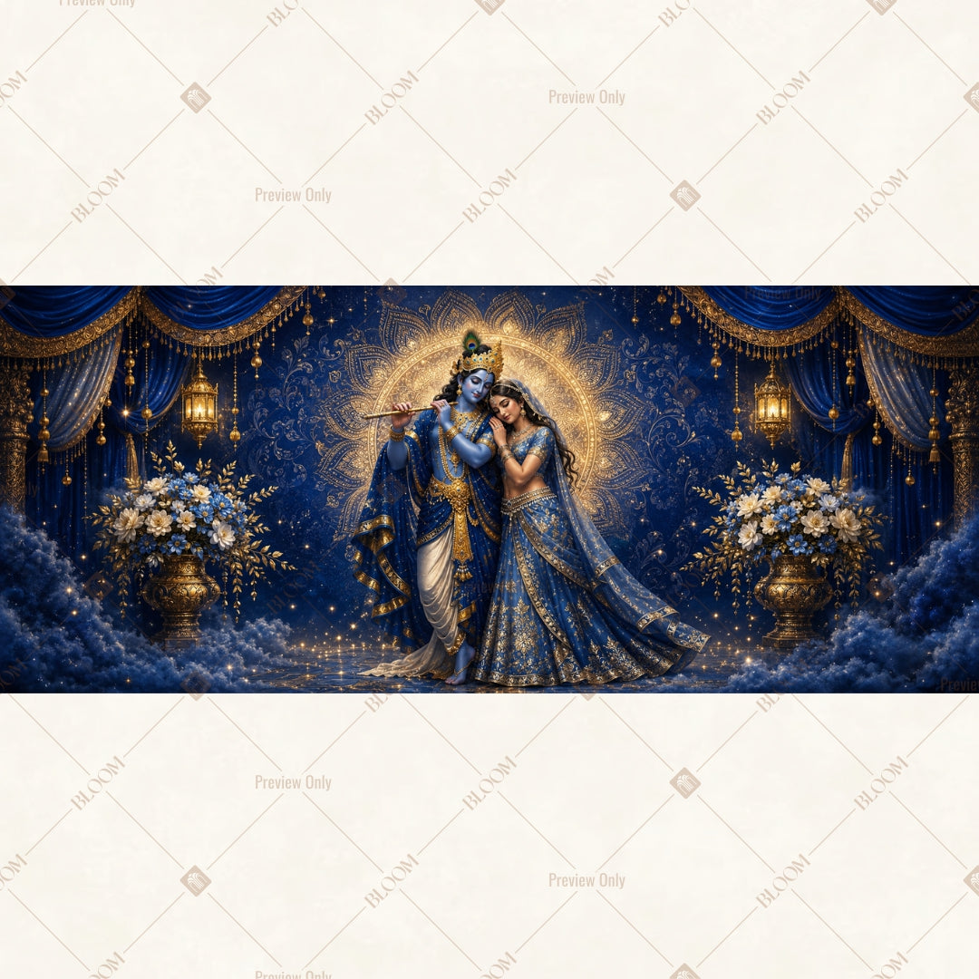 Krishna Divine Night Wide Backdrop