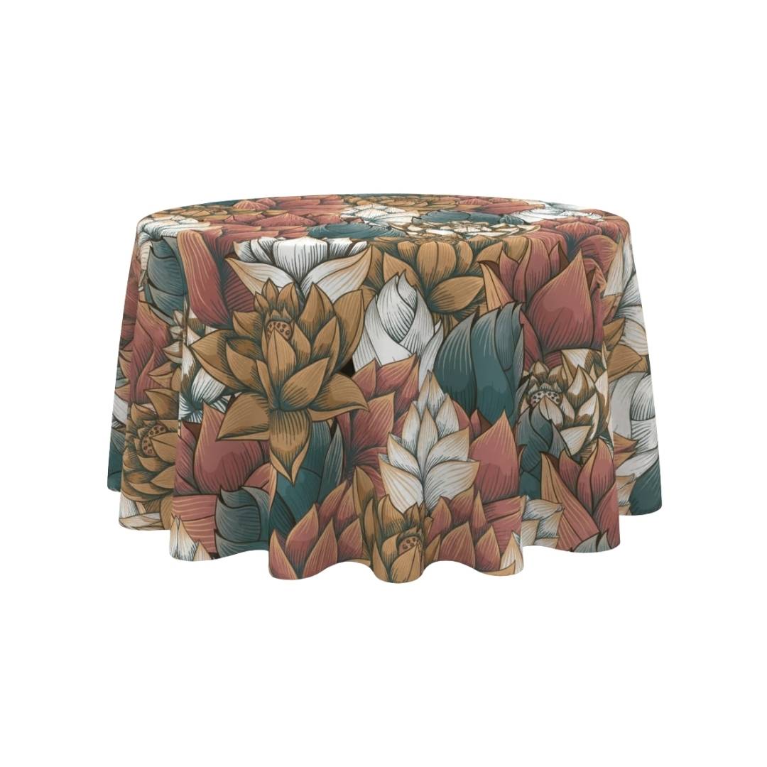 Lotus Earth Harmony Round Table Cover - Pack Of 6