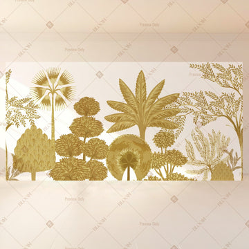 Golden Tropical Garden Wide Backdrop