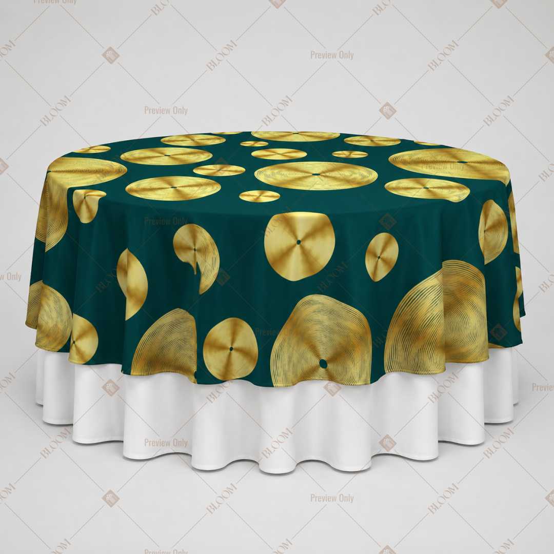 Emerald Gold Dot Table Overlay Pack of 6
